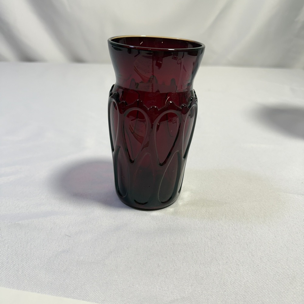 Vintage MCM Deep Ruby Red Vase‎